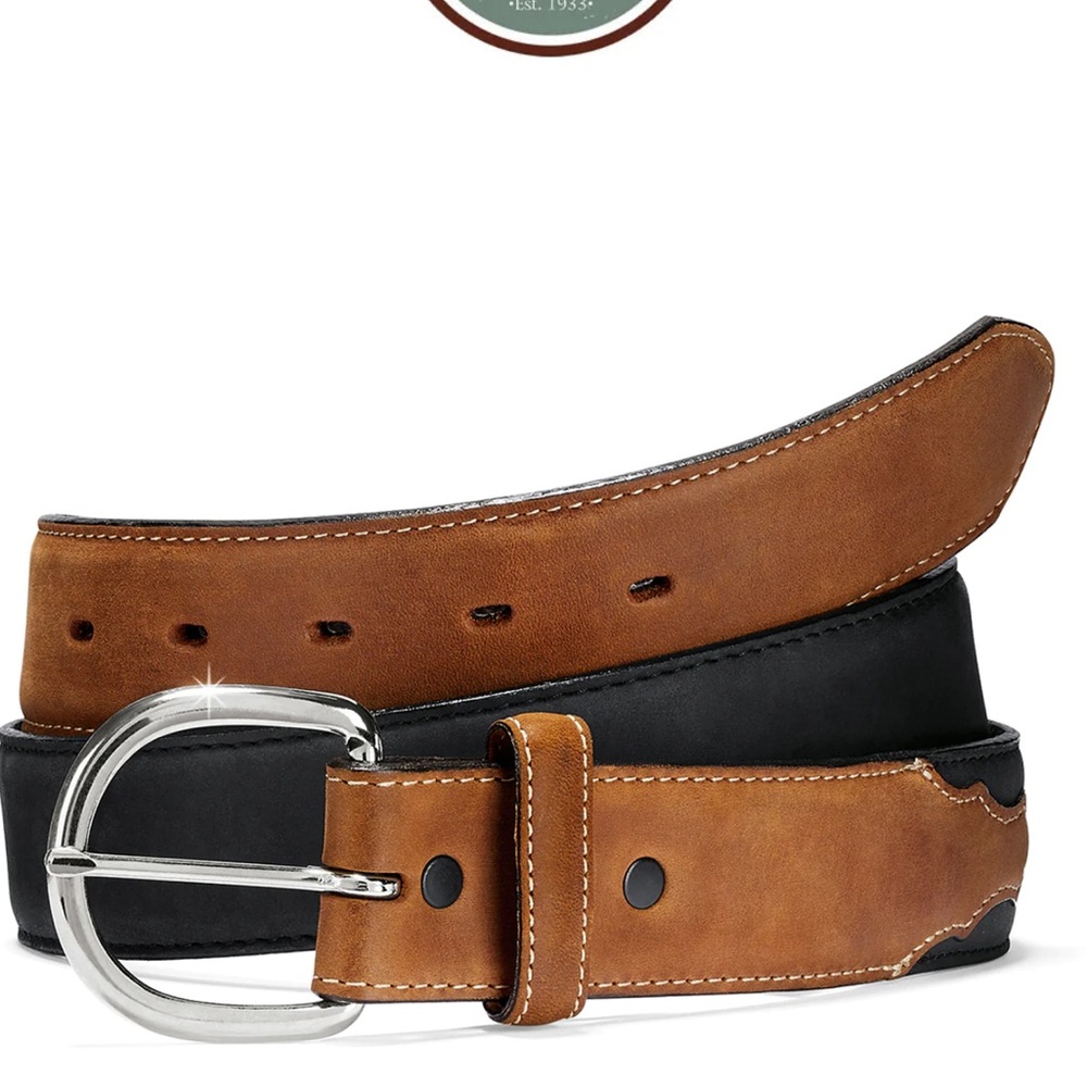 NEW JUSTIN CLASSIC WESTERN BROWN/BLACK BELT BY JUSTIN
